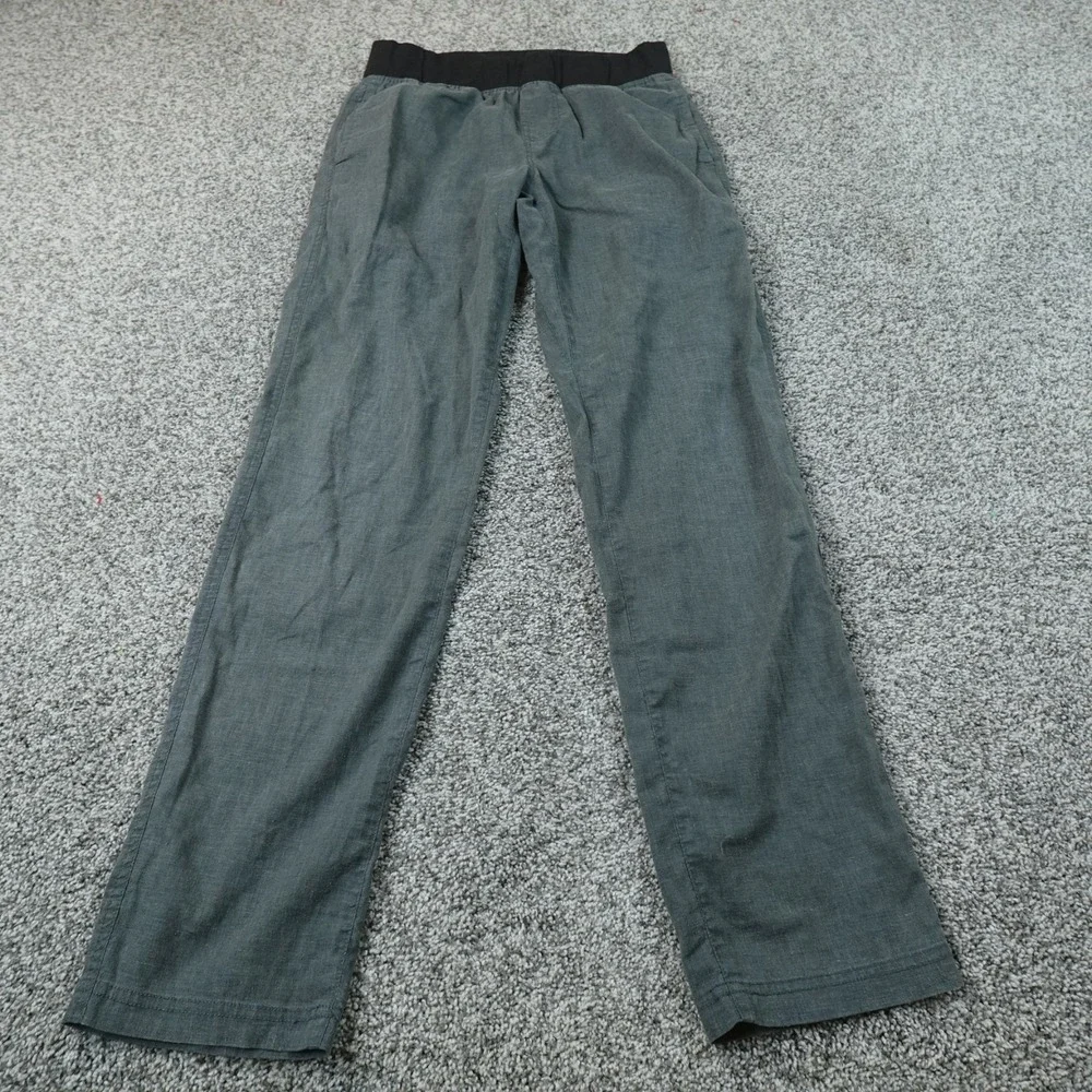 Prana Pants Mens XS Gray Vaha Straight Hemp Blend Pull On Elastic Waist Stretch